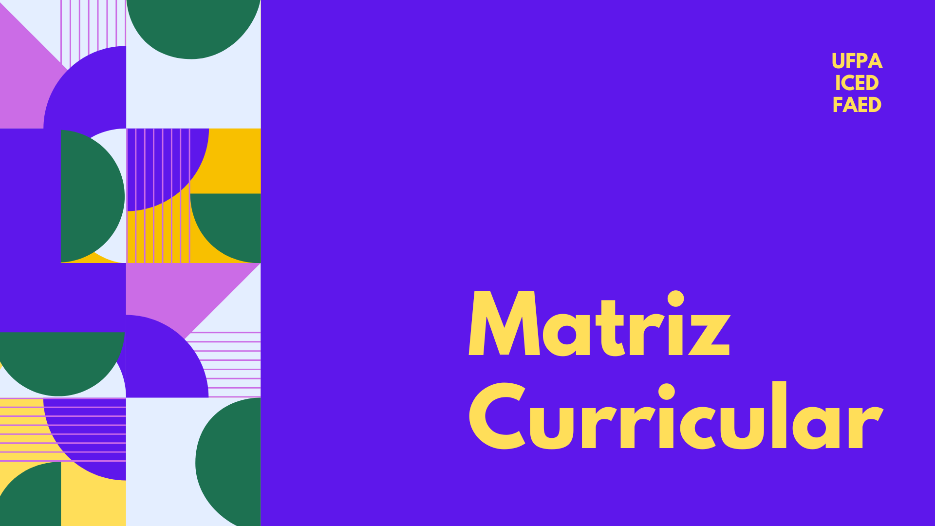 Matriz Curricular do Curso de Pedagogia