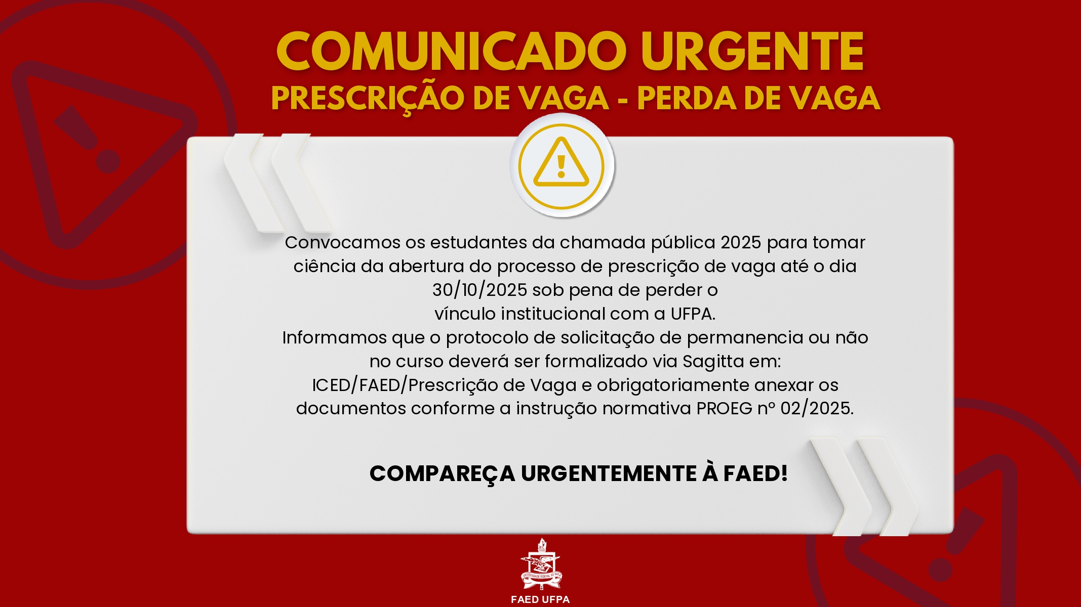 URGENTE! Prescrição de vagas 2025