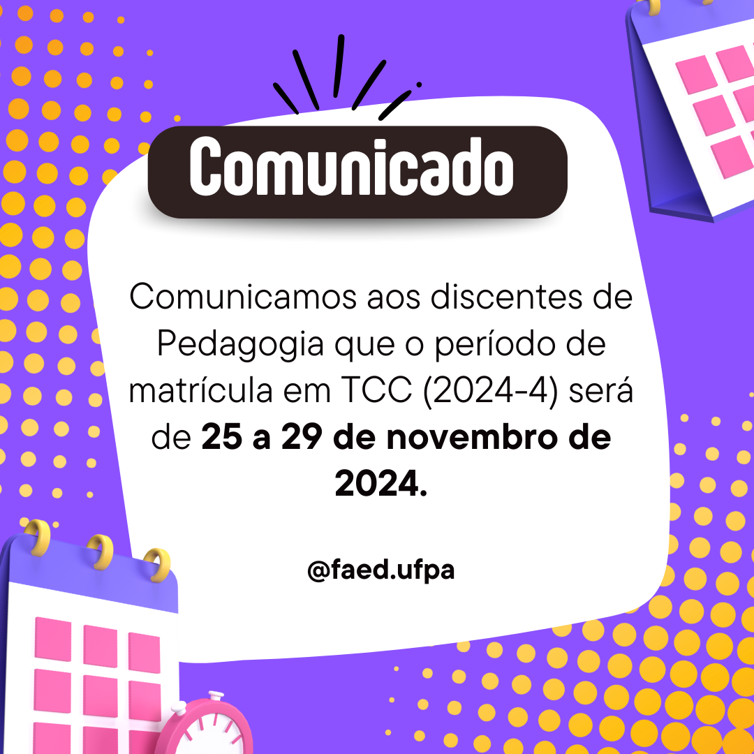 Comunicado sobre o TCC